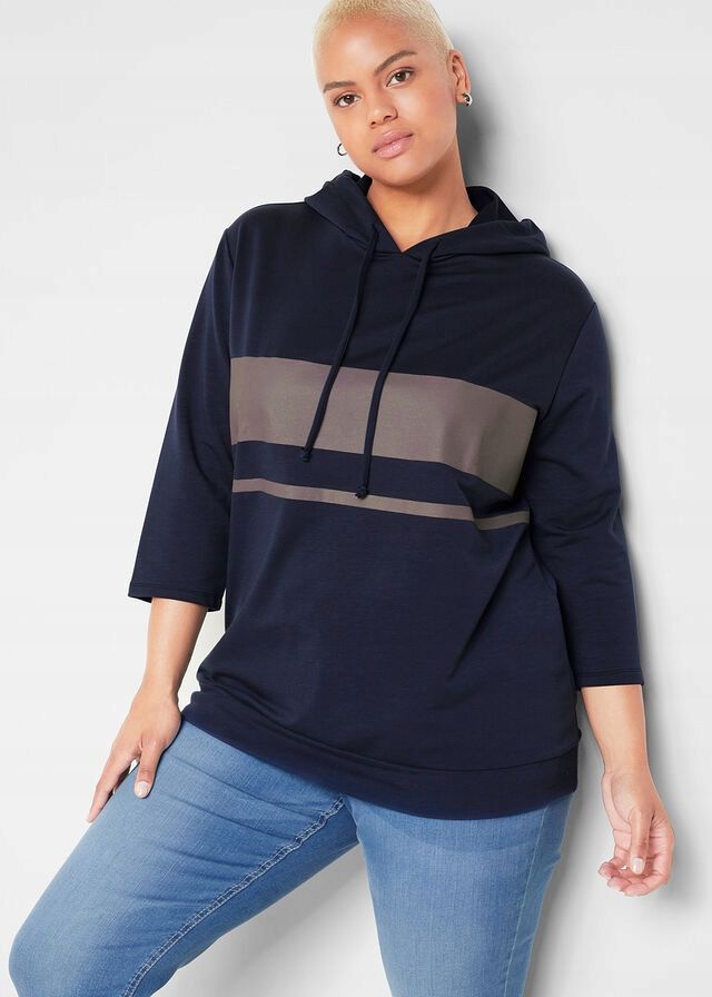 B.P.C bluza z kapturem granatowa cienka ^40/42