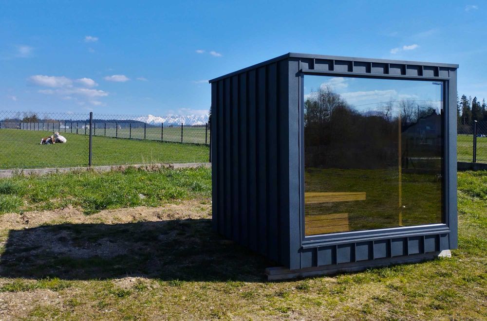 SAUNA Ogrodowa KWADRATOWA Domek 230cm OD RĘKI ! Okno + BECZKA akcesori