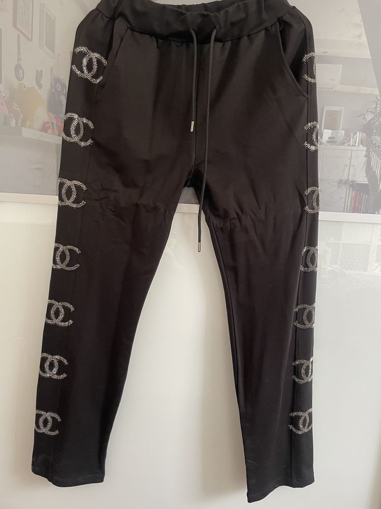 Chanel spodnie dresowe z kamyczkami XL