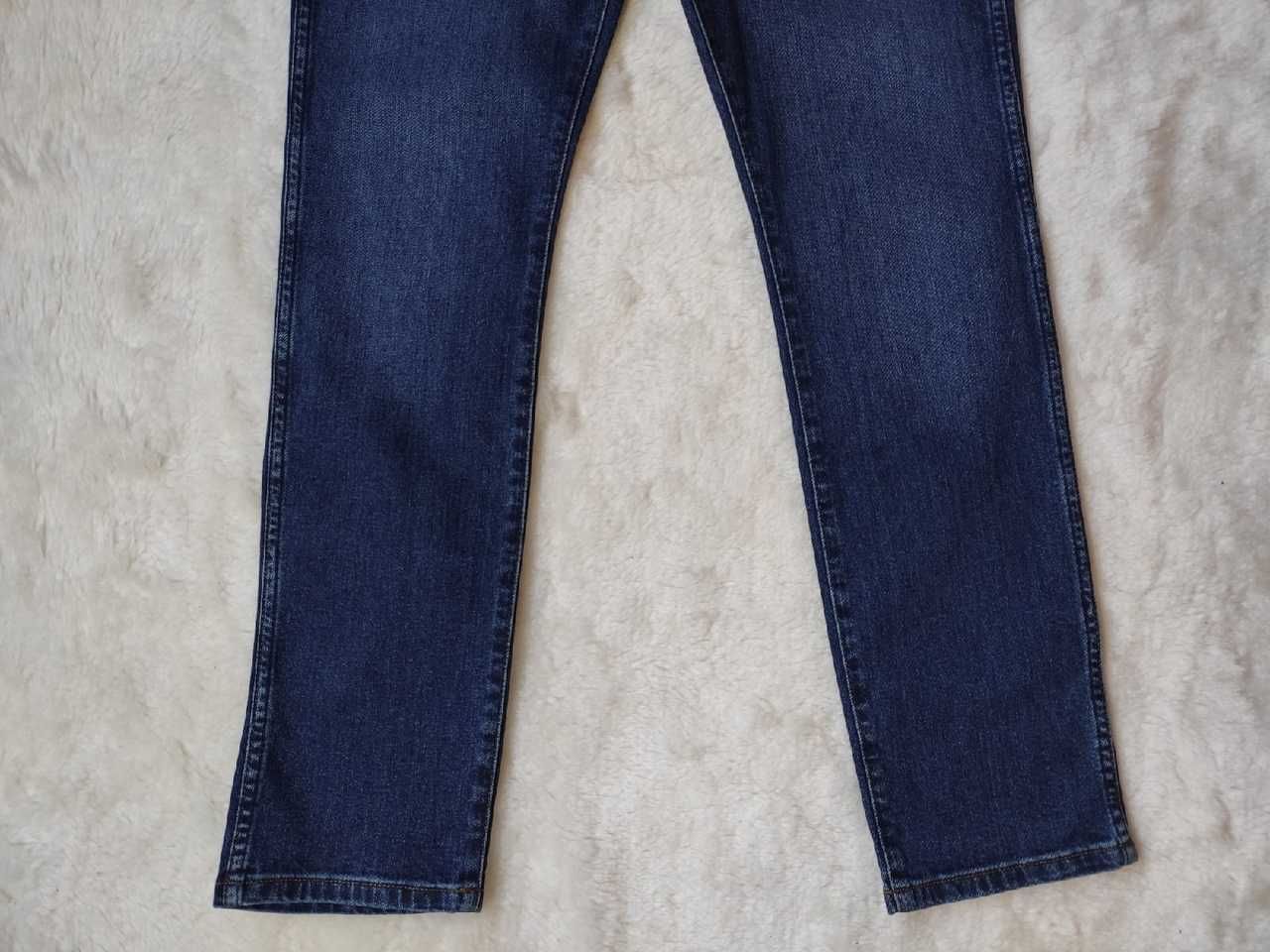Синие плотные мужские джинсы слим высокая талия можно женские wrangler