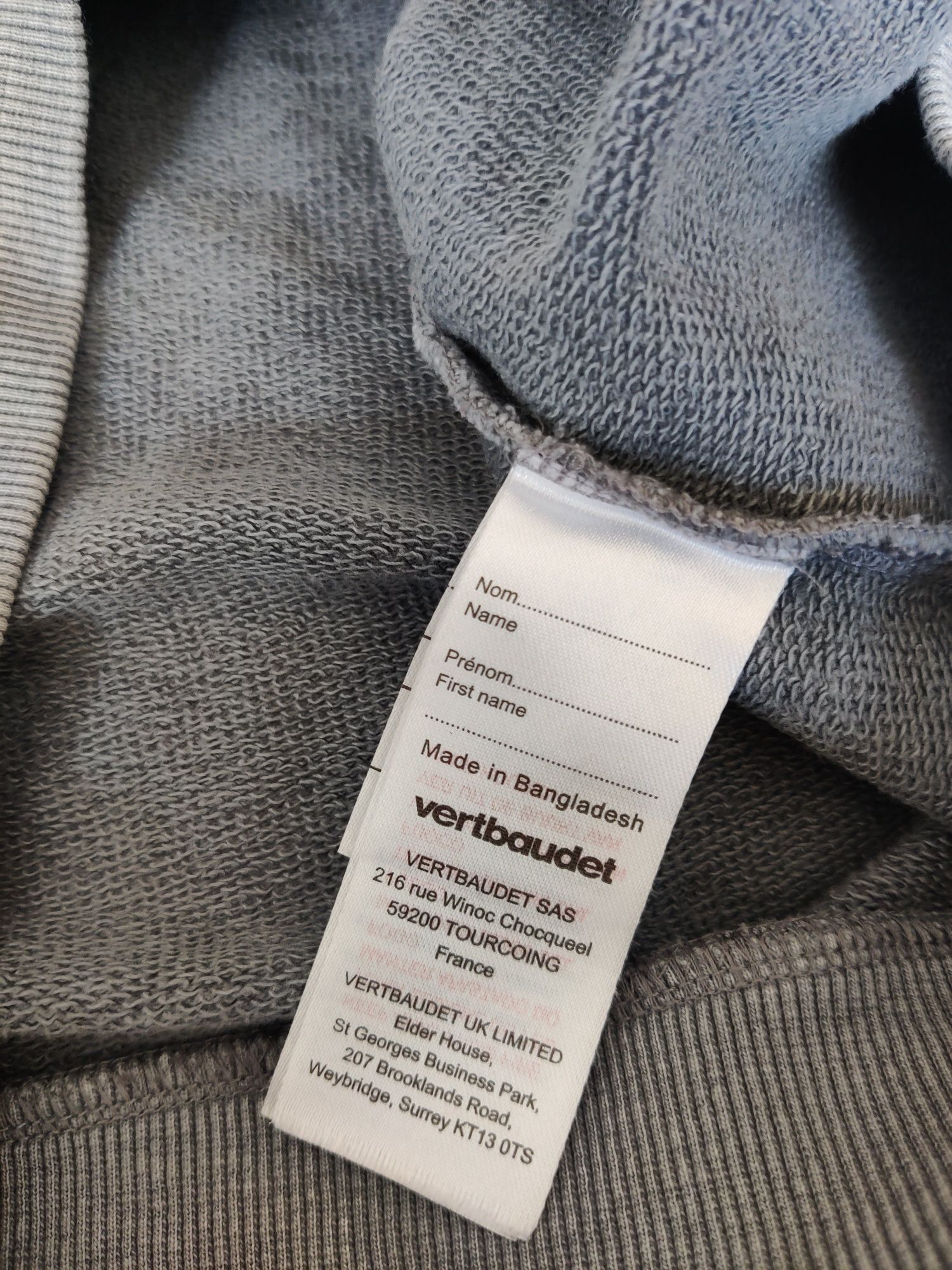 Camisola cinzenta clara, Vertbaudet, 5 anos, 110cm