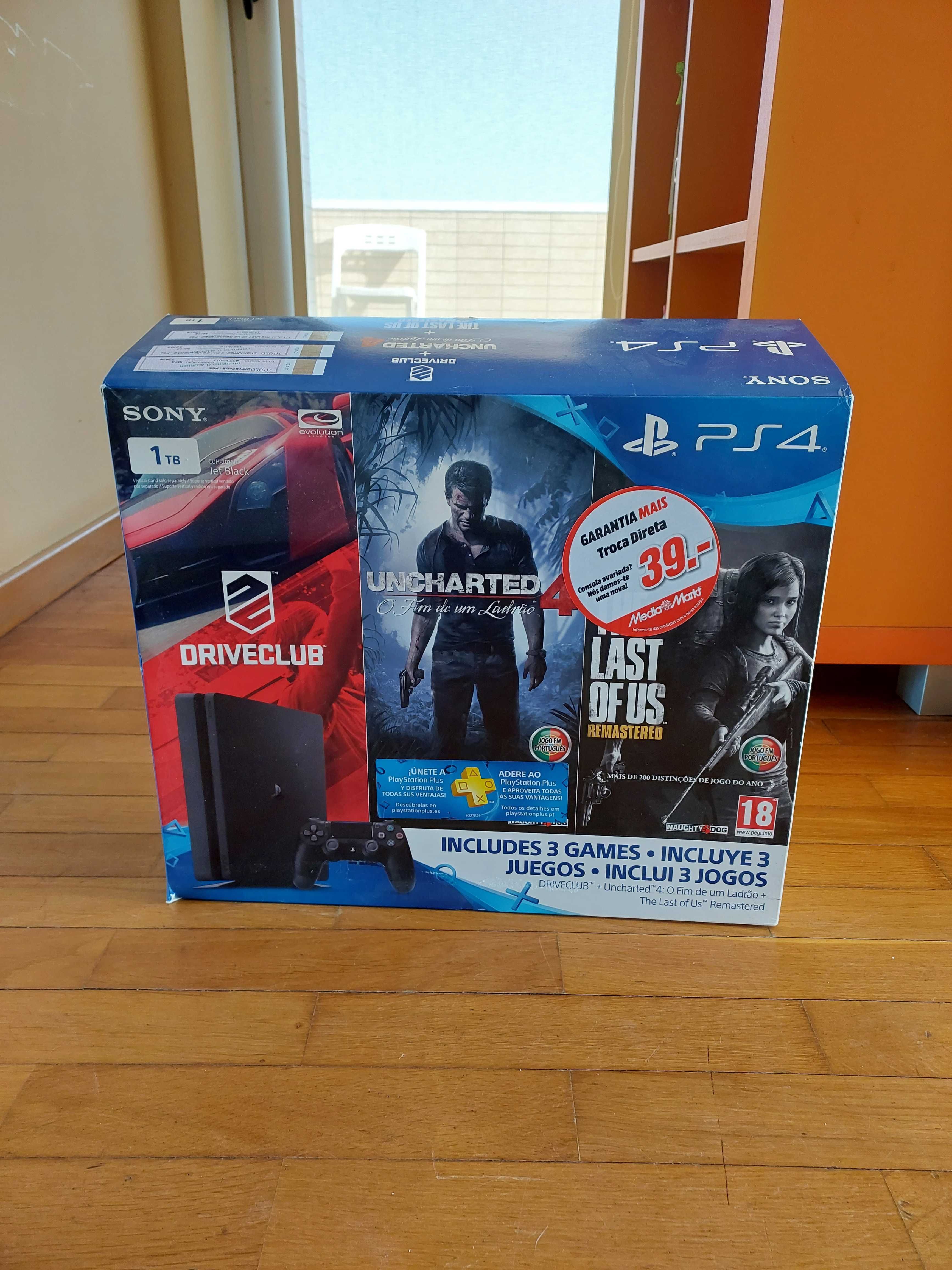 PS4 1T + Jogos - entre 2€ e 18€