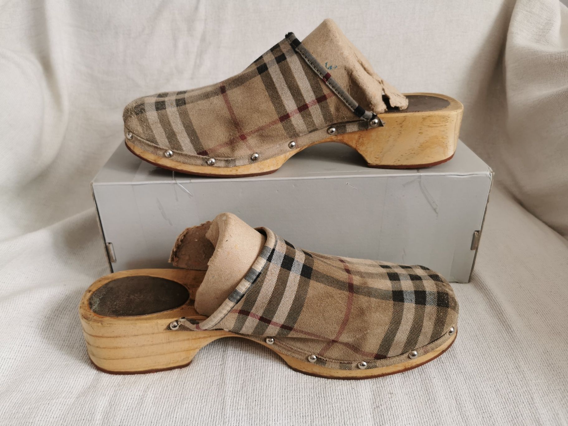Burberry Clog Woden chodaki drewniaki Oryginalne 41