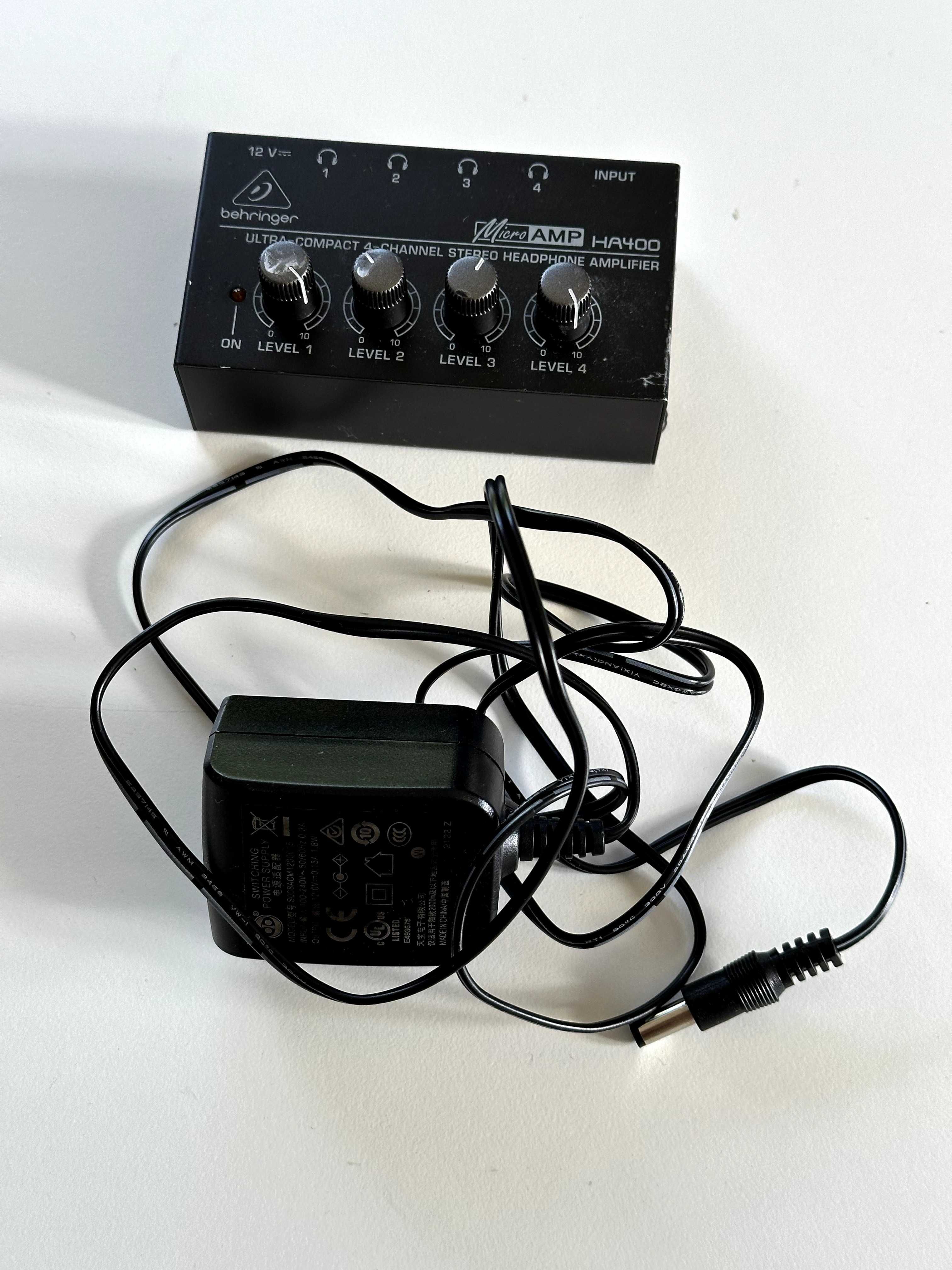 Behringer MicroAmp HA400 - 4-kanałowy wzmacniacz słuchawkowy