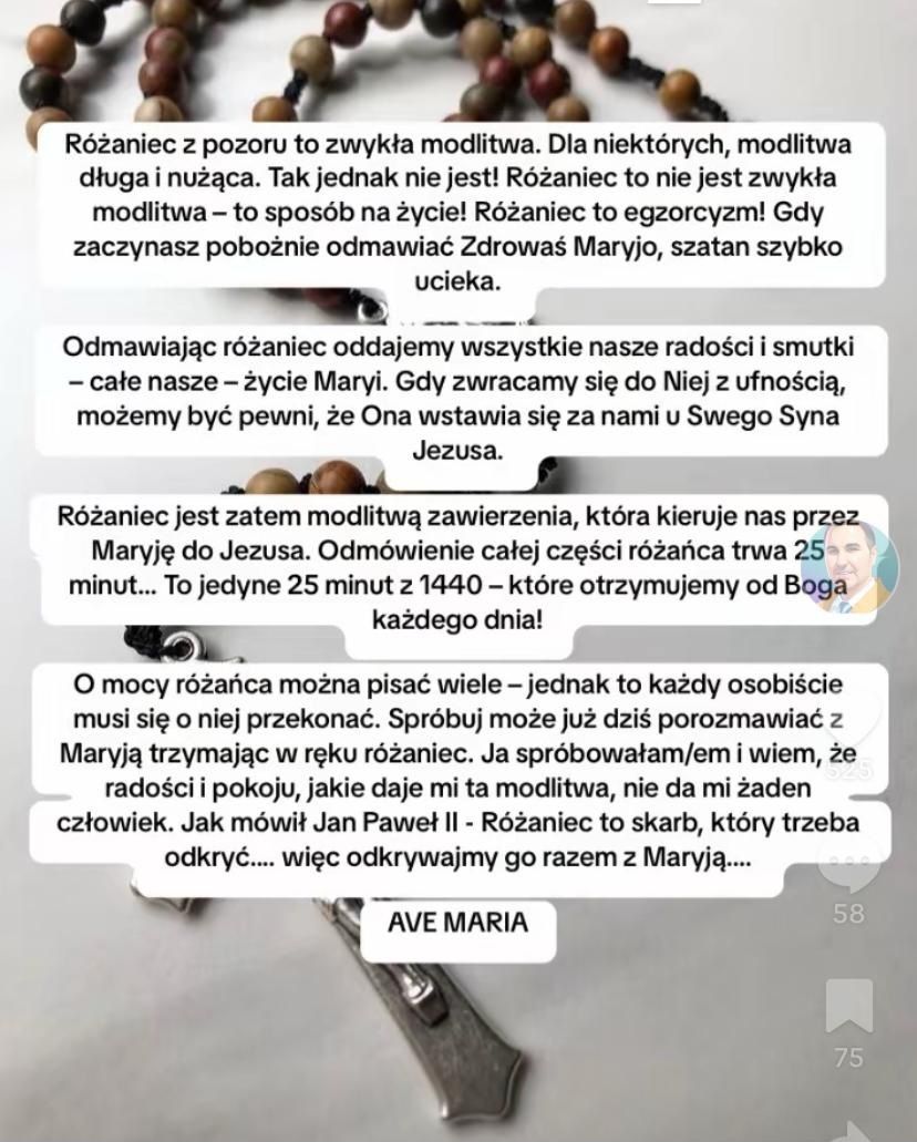 Różaniec WM "10 Wojownika" z ryngrafami.Paciorki stal chrurgiczna.
