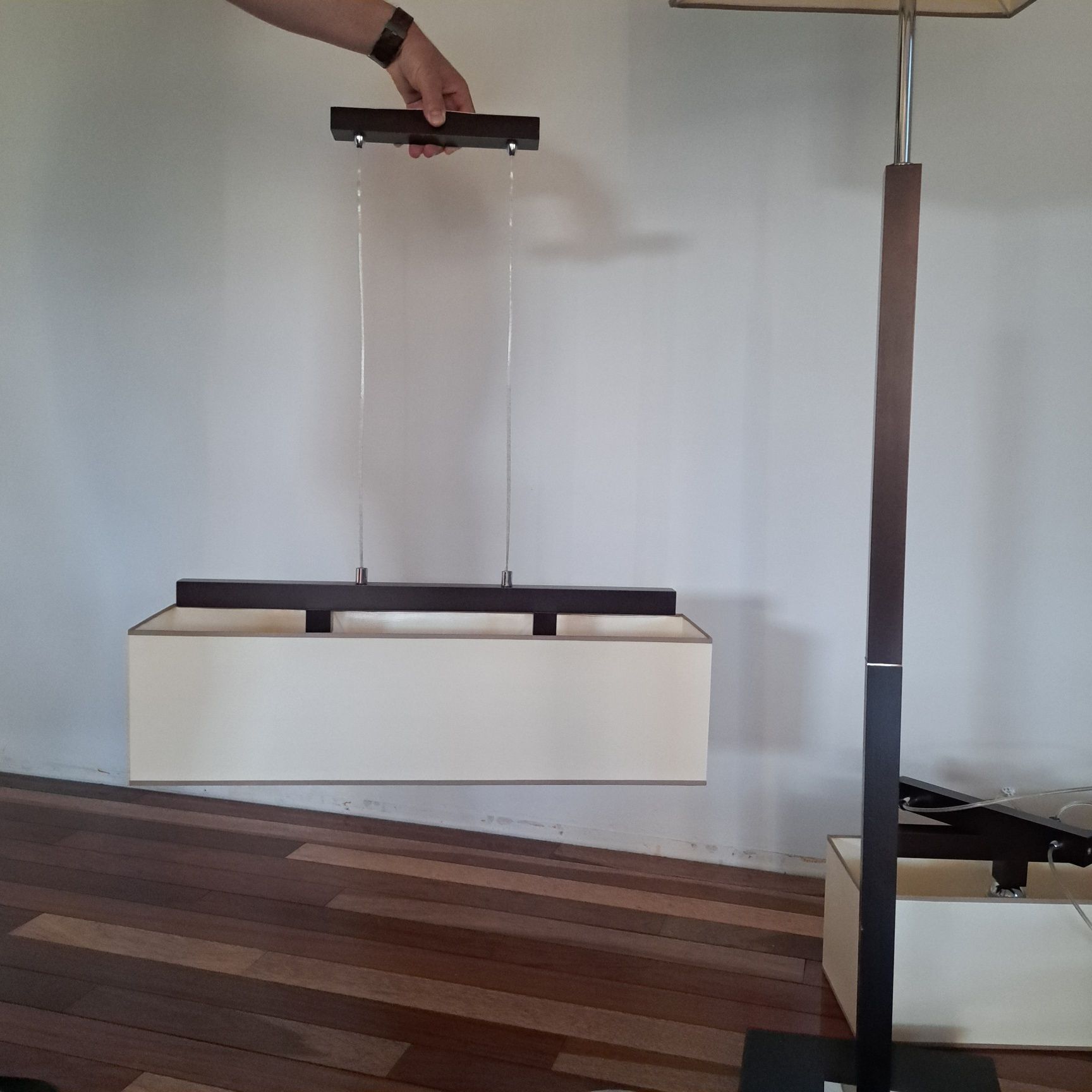 Komplet lamp w kolorze brąz+ ecru