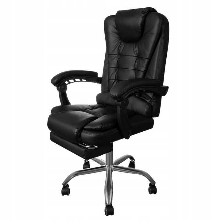 Офісне крісло чорне поворотне + підставка для ніг