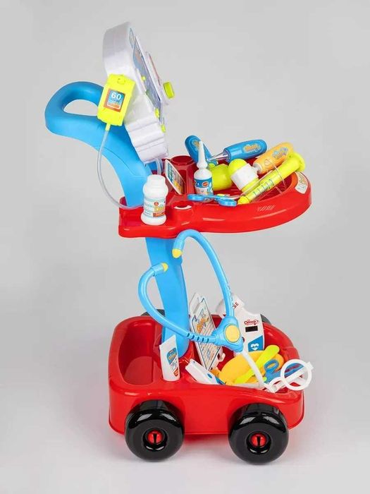 Дитячий ігровий набір лікаря візок зі світлом та звуком 17 предметів