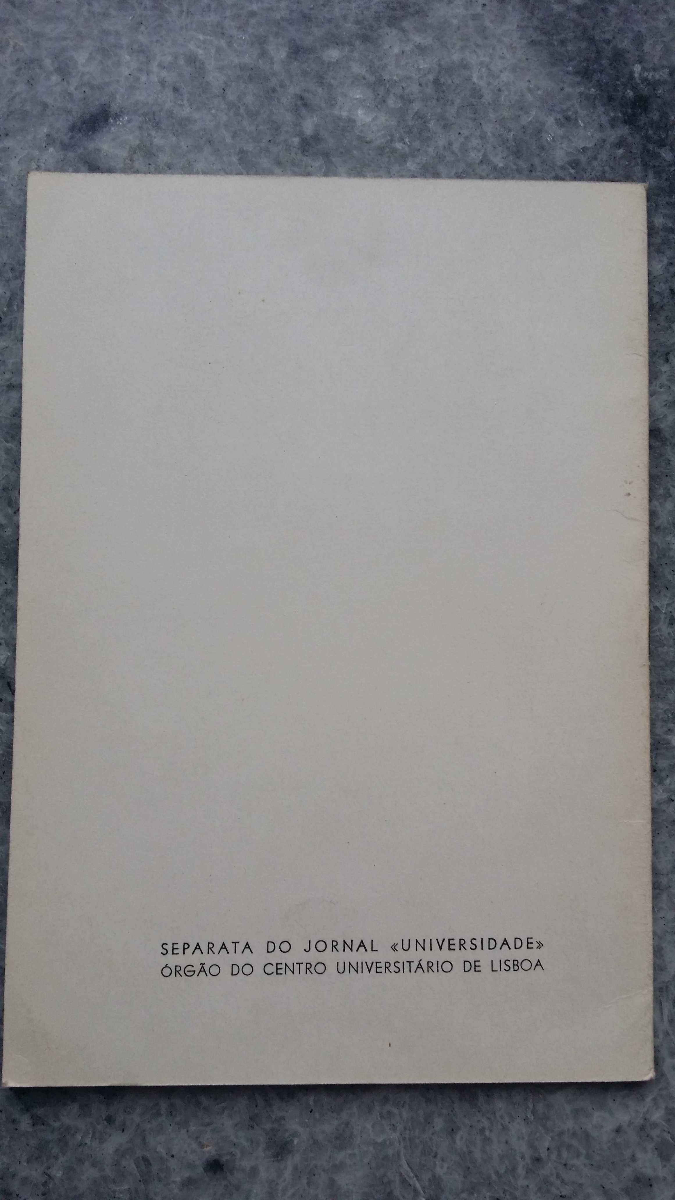 Livro folheto separata "Apontamentos sobre o mal estar académico" 1965