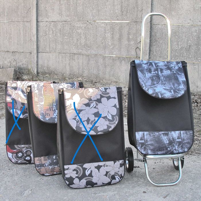 Візок-кравчучка з сумкою — складний, легкий, міцний, на підшипнику