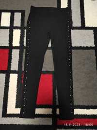 Чорні,стильні,жіночі штани,лосіни з бусинками-46-48 р.
