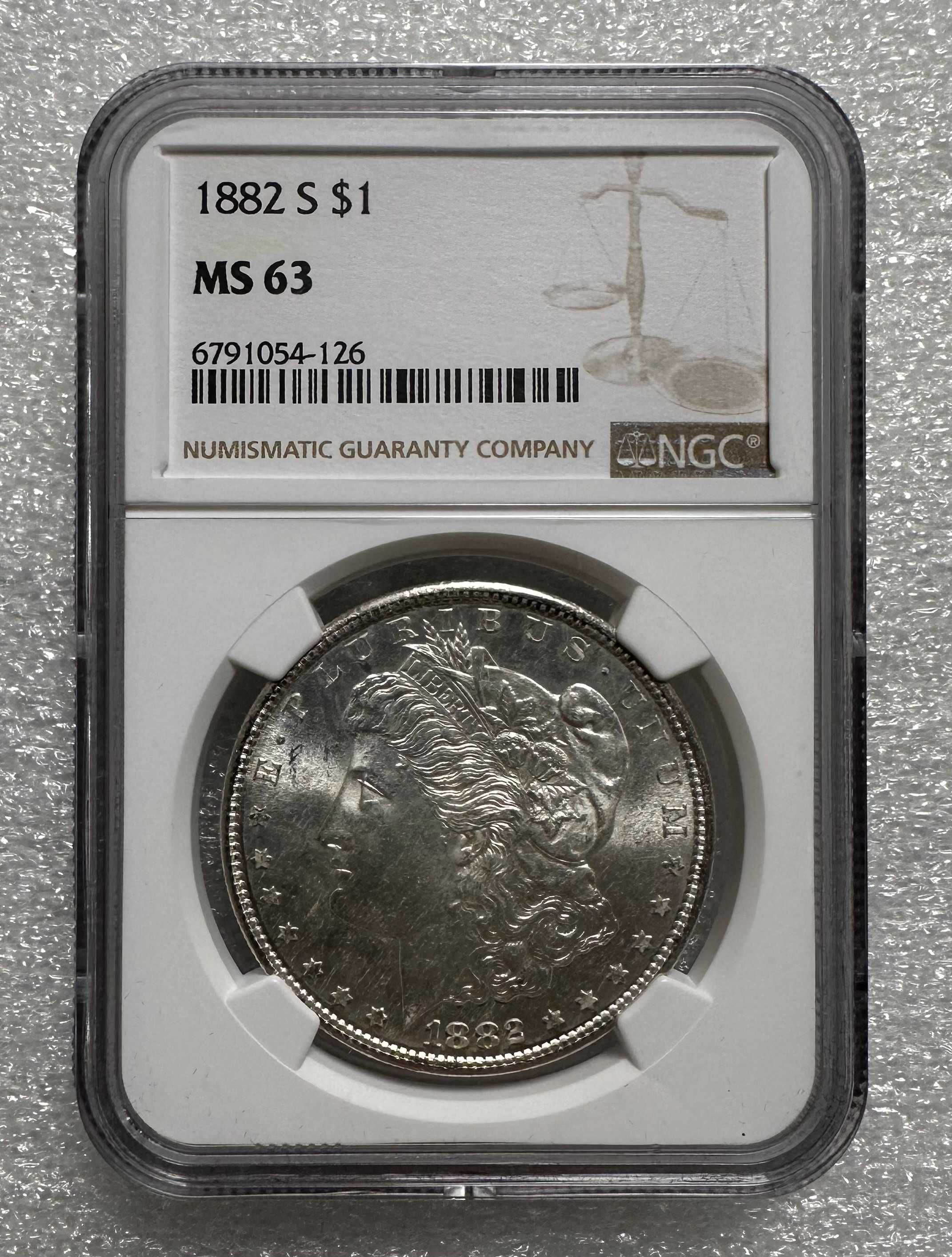 Долар Моргана 1882 слаб NGC MS-63 Америка США