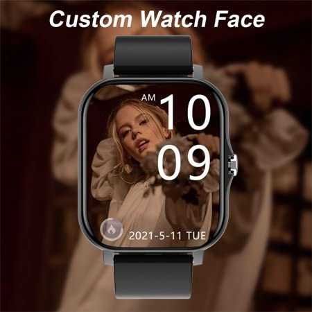 Foxne point SMARTWATCH ekran 1.69'’ tętno SpO2 zegarek budzik czarny