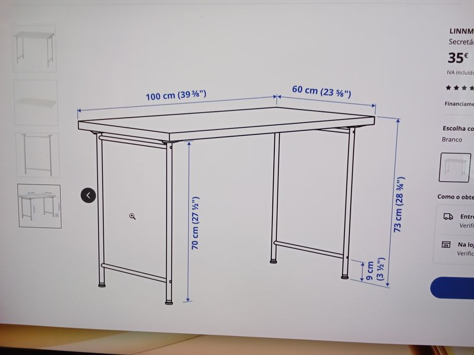 Secretária basica 100x60 ikea