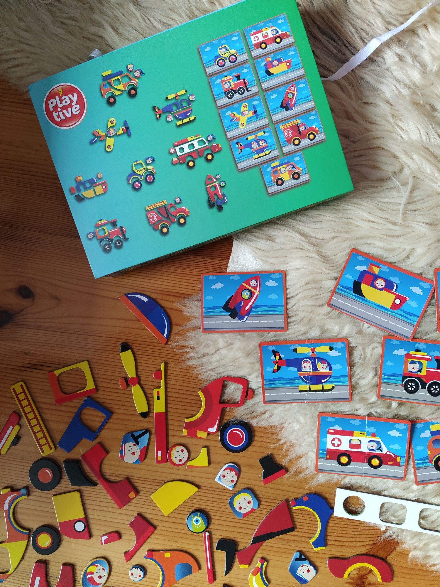 Puzzle magnetyczne Play tive pojazdy