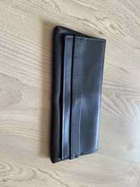 Skórzana torebka kopertówka czarna prl vintage retro