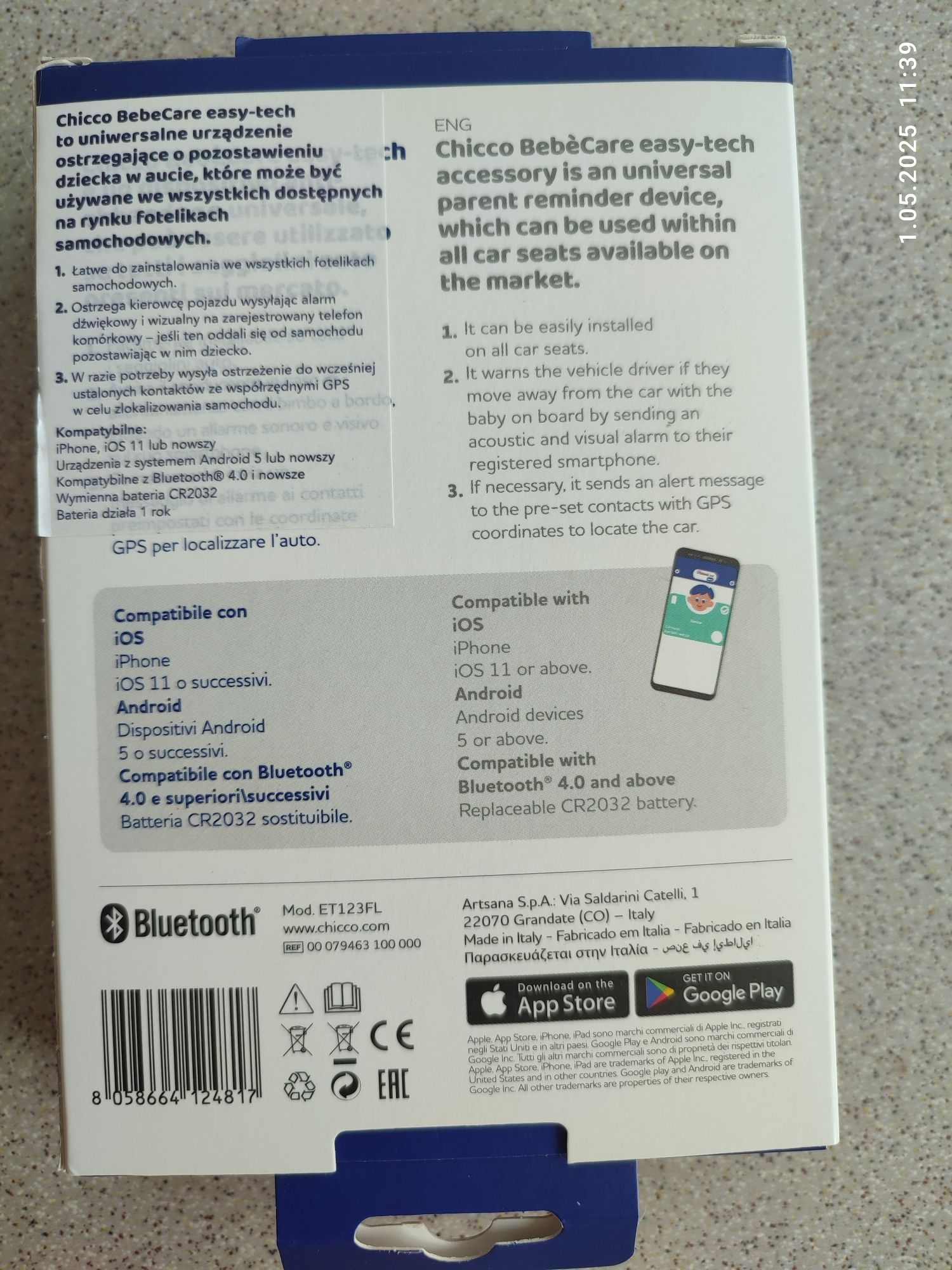 Chicco urządzenie ostrzegające o pozostawieniu dziecka w aucie u