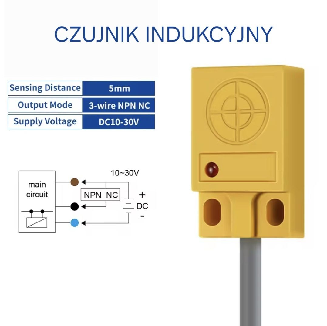 Czujnik indukcyjny NPN 6-36V DC elektronika, Nowy