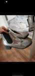 Buty Botki Brokatowe Srebrne 39