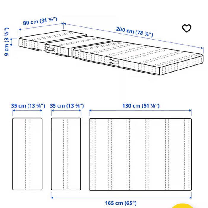 Łóżko ikea Minnen rozsuwane 80x200 materac nattsmyg