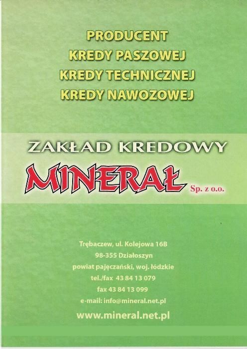 MINERAŁ kreda nawozowa wapno nawozowe na pole WYSOKA JAKOŚĆ !!!