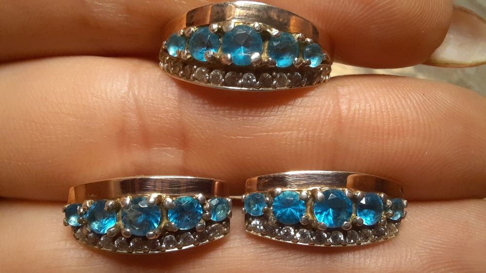 Серебряное кольцо серёжки набор 925 пробы