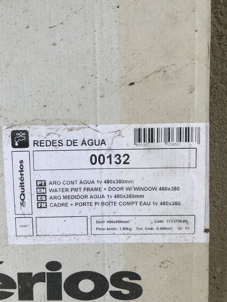 Caixa, aro e porta para contador agua 00.132c e 00.132 medida 480x380