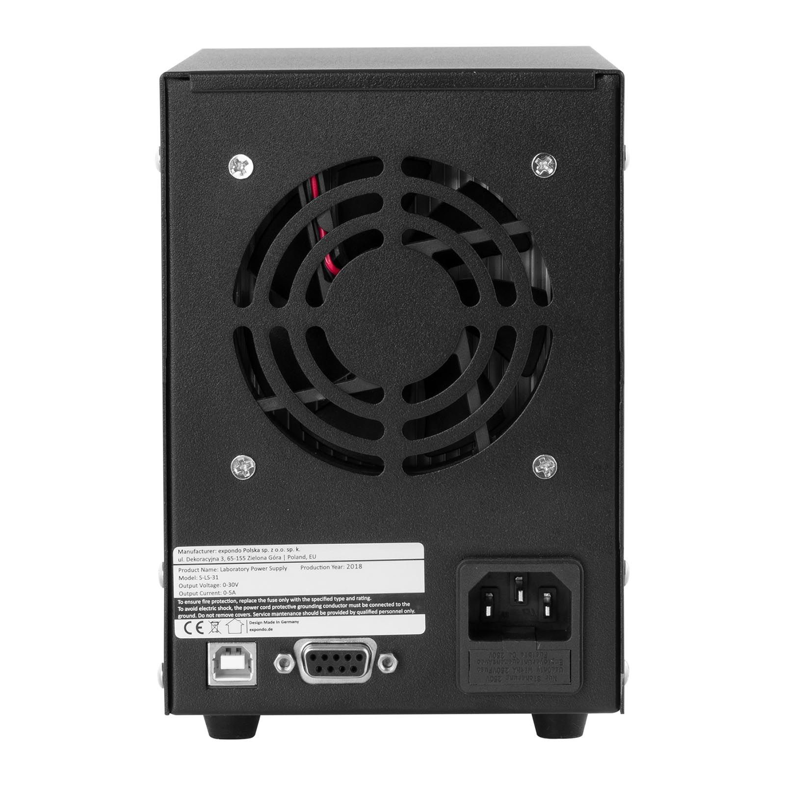 zasilacz laboratoryjny z funkcją pamięci 0-30vdc 0-5a usb / rs232 + cd