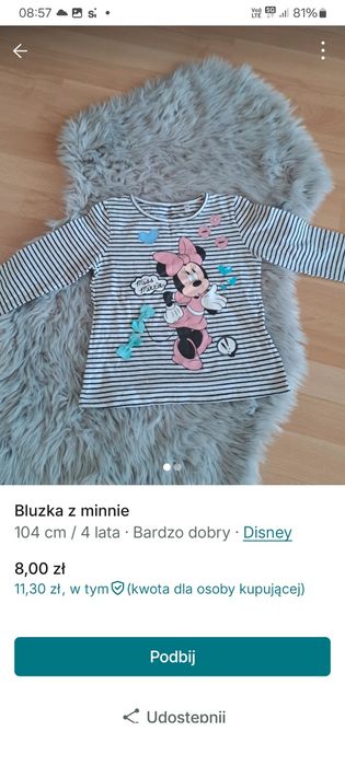 Bluzka minnie 104 cm