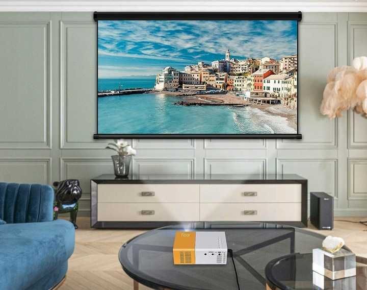 Projektor LCD  RZUTNIK 4K domowy projektor LED z głośnikiem biały