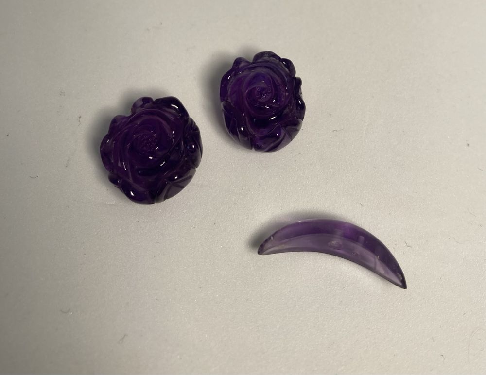Ametistas facetadas flor e meia lua