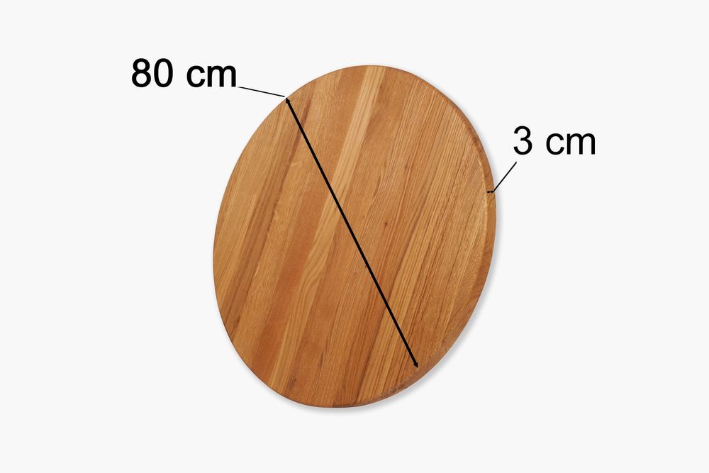 blat dębowy okrągły 80cm