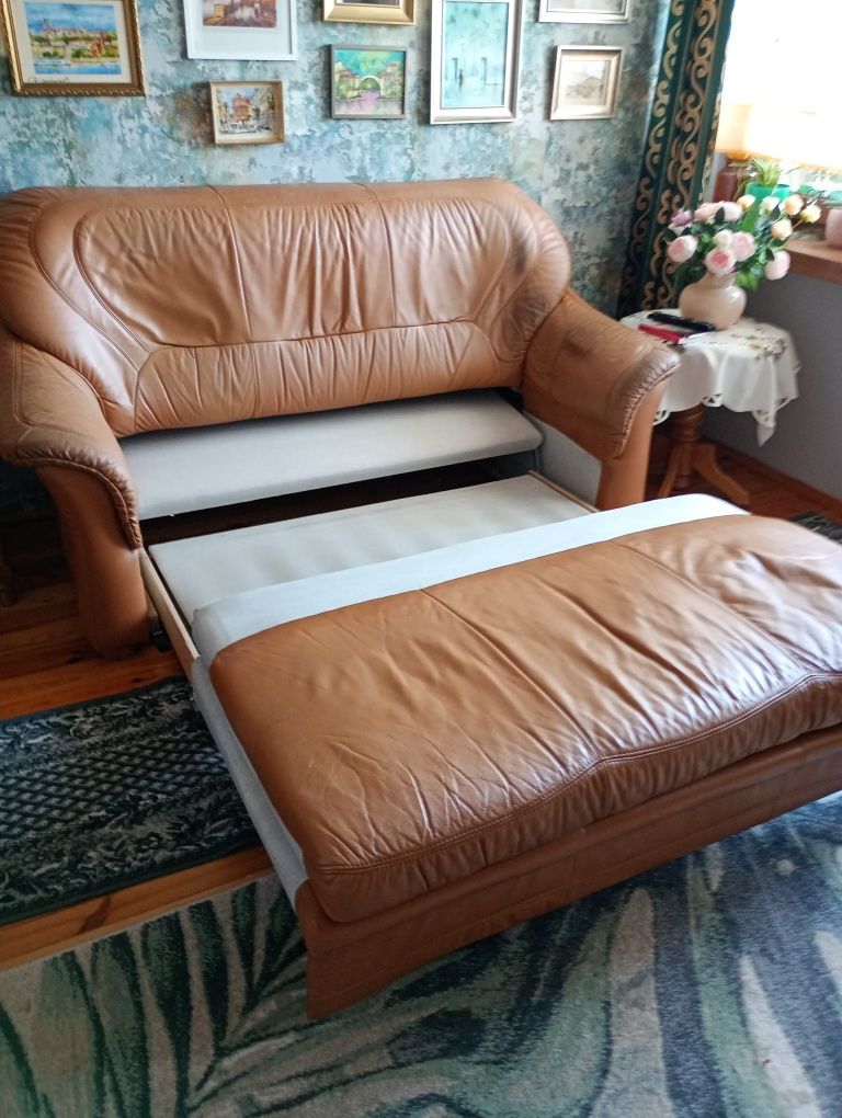 Sofa skórzana rozkładana