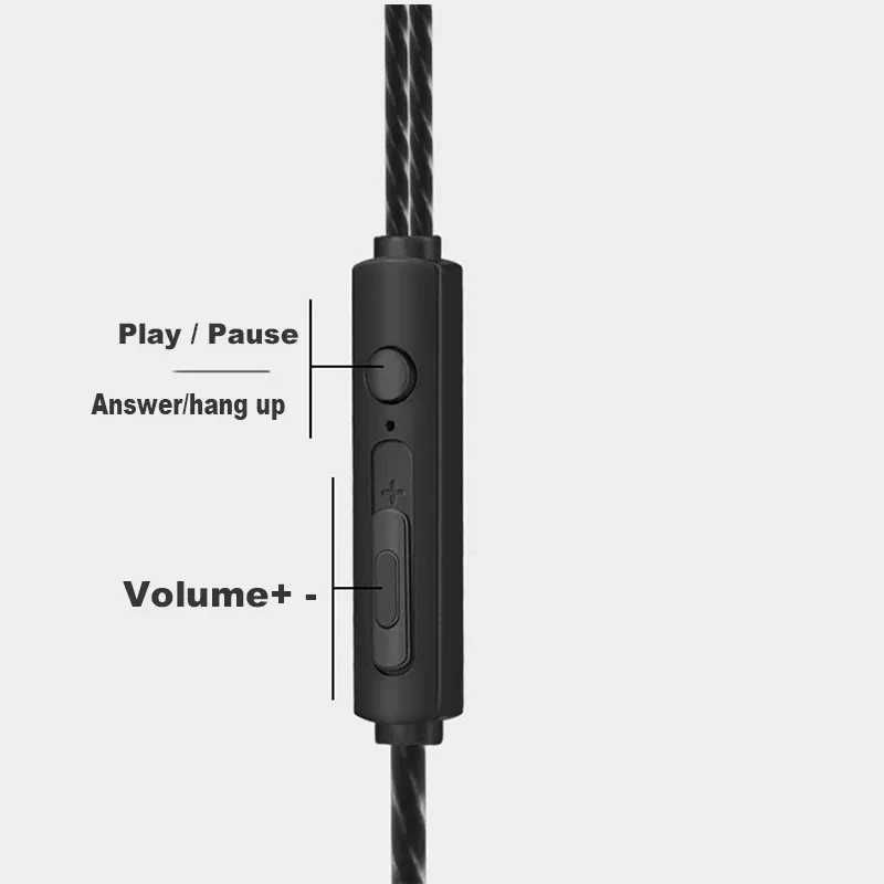 przewodowe słuchawki douszne z radio HiFi basowym
