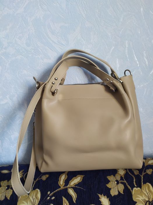 Сумка шопер у бежевому кольорі made in Ukraine