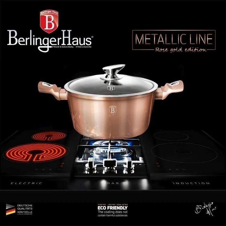 Zestaw garnków Berlinger Haus Metallic Line Rose Gold aluminiowe 11 el