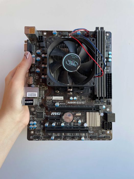 Комплект: материнка, процесор, відеокарта, 2 кулера і опиратива