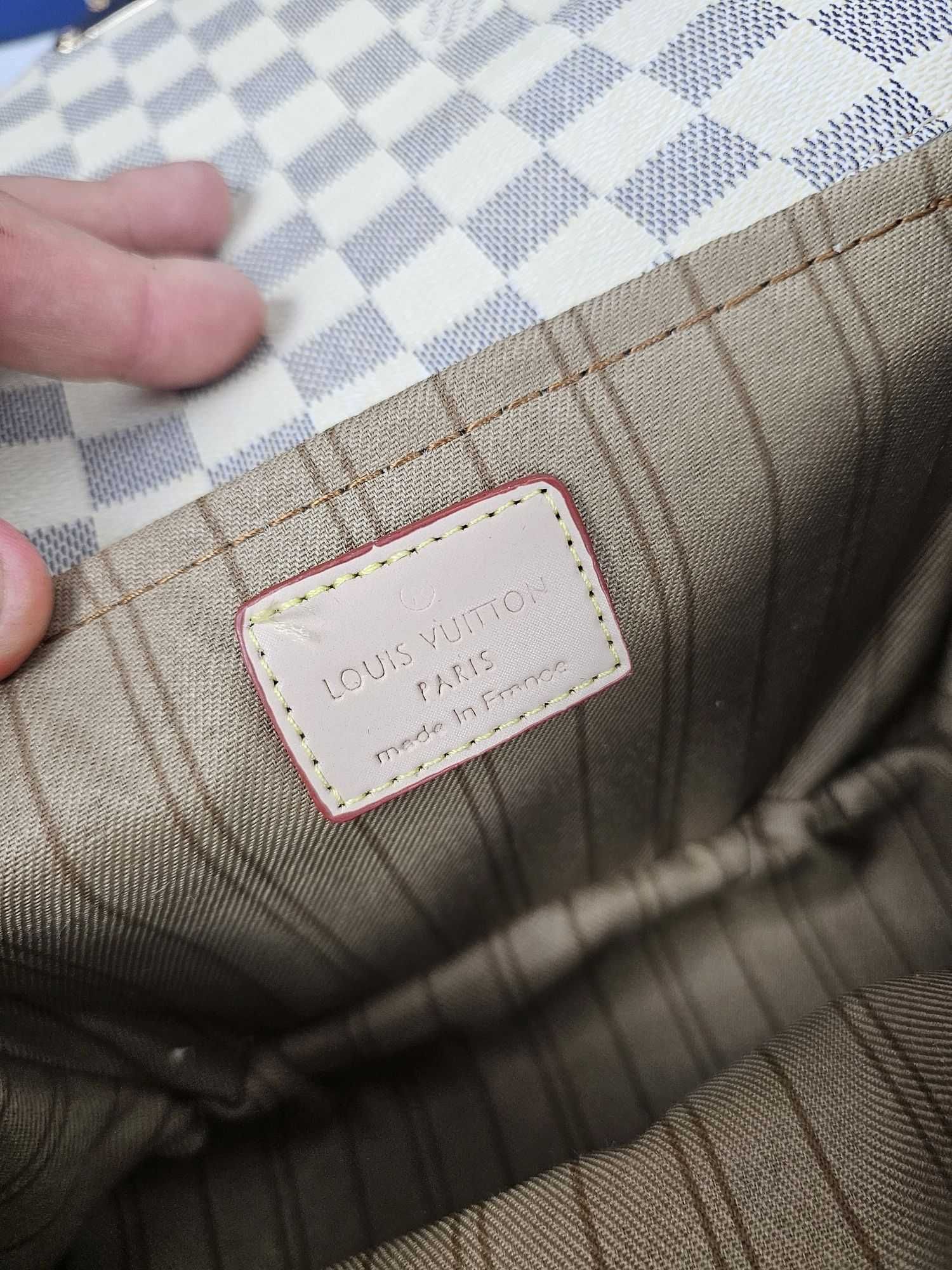 Torba Louis Vuitton metis skórzana biala logowana premium
