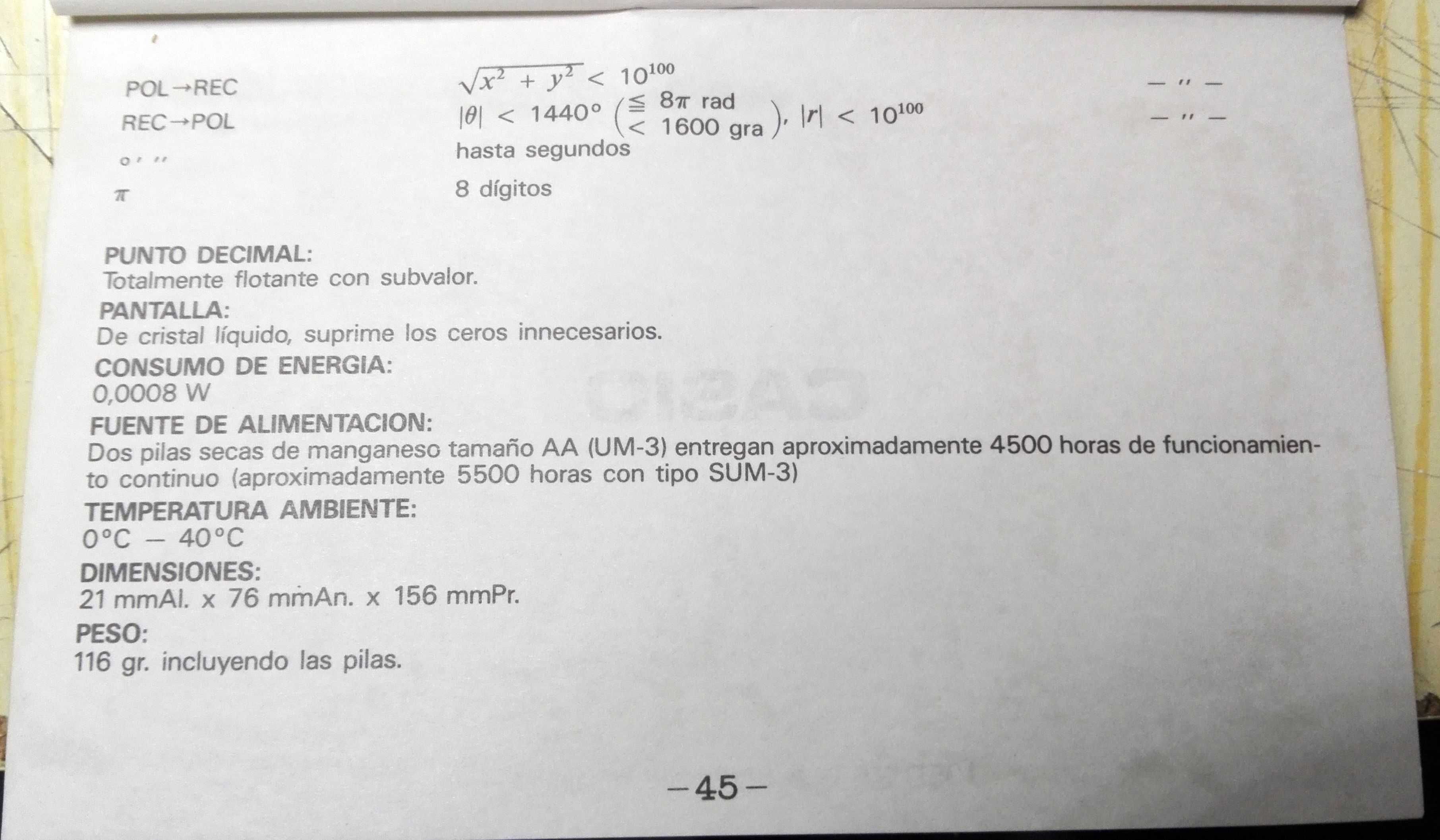 Calculadora CASIO fx-82A