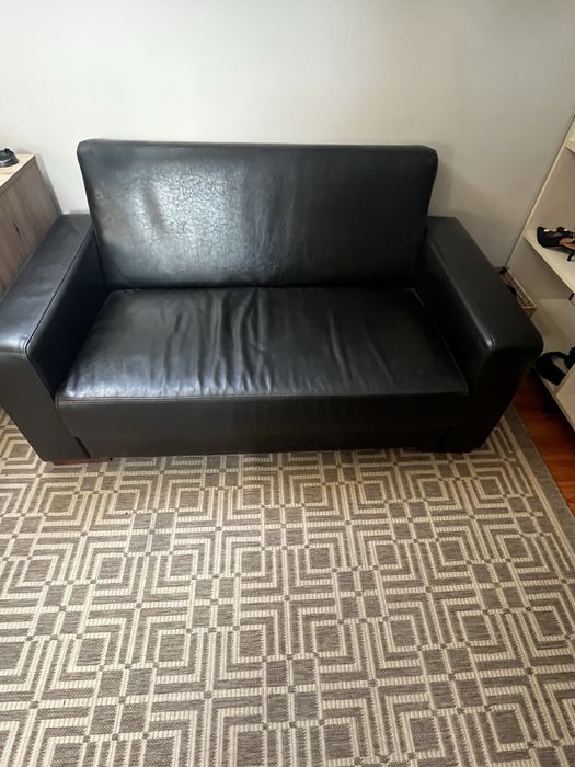 Sofa skórzana czarna