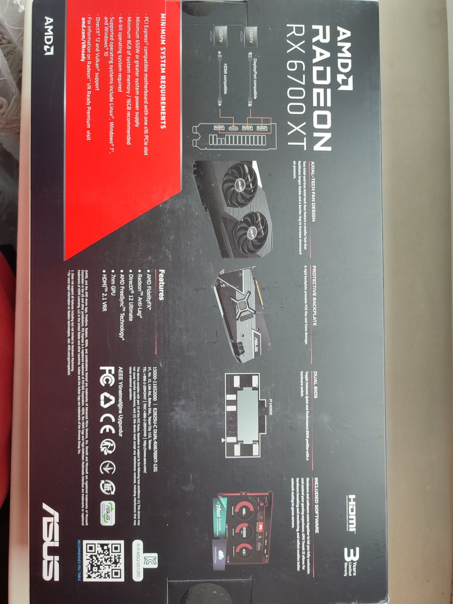 Asus PCI-Ex Radeon RX 6700 XT Dual 12GB GDDR6 (192bit) (2581/16000)