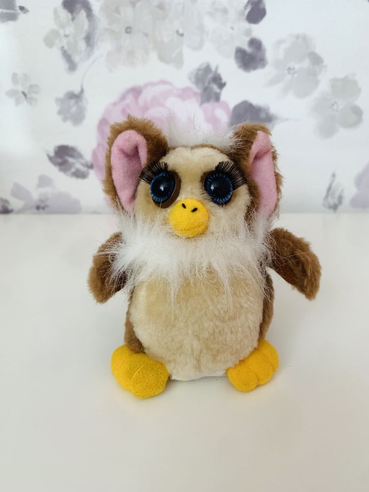 Mała maskotka, pluszak podobny do Furby, vintage sowa