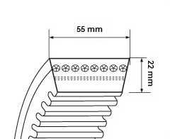 Pas zębaty 55 x 22 mm Deutz Fahr M1600 Stomil Sanok X/H-2021