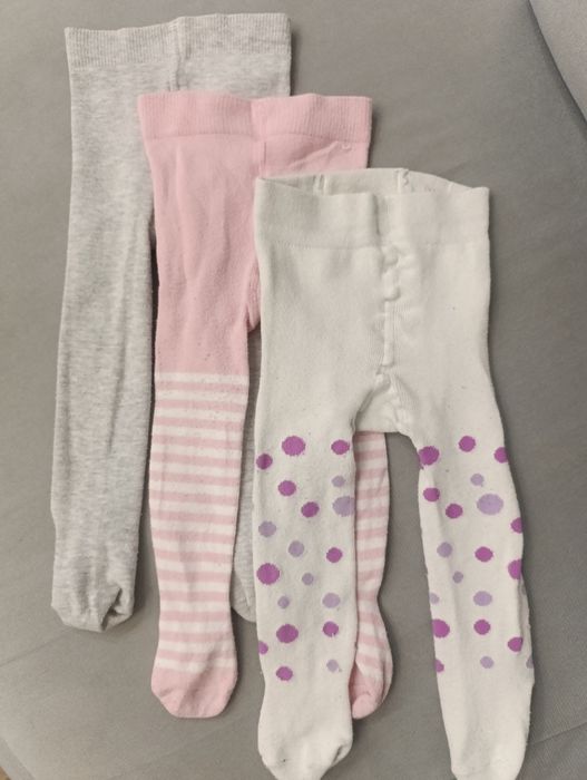Rajstopki niemowlęce, dziewczęce 3szt, 0-6m