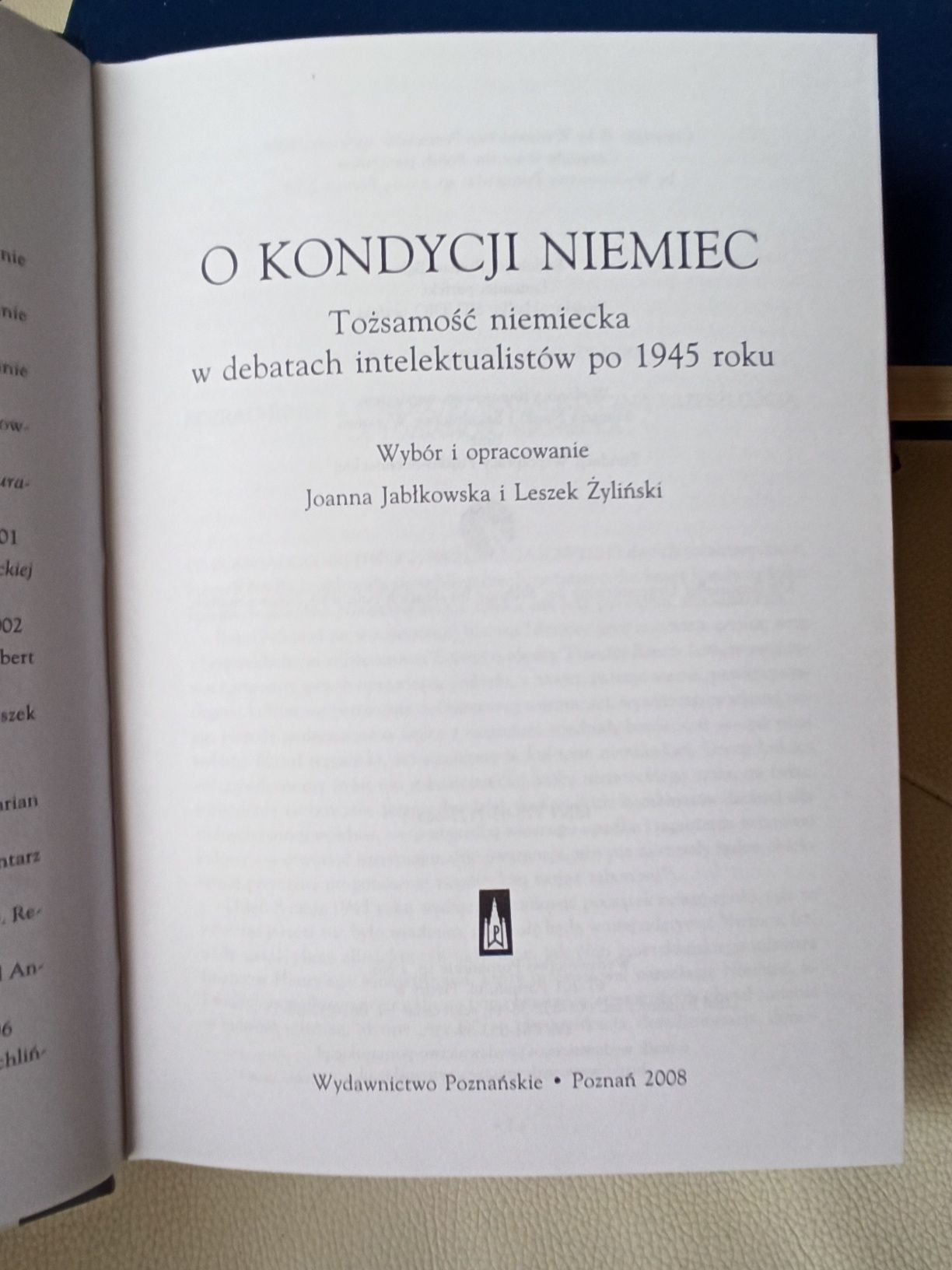 O kondycji Niemiec, tożsamość niemiecka w debatach intelektualistów