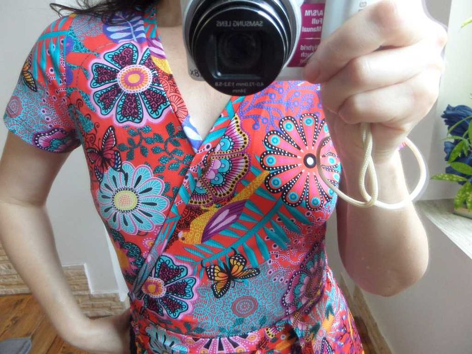 Vippi Design kolorowa zakładana sukienka 36/38