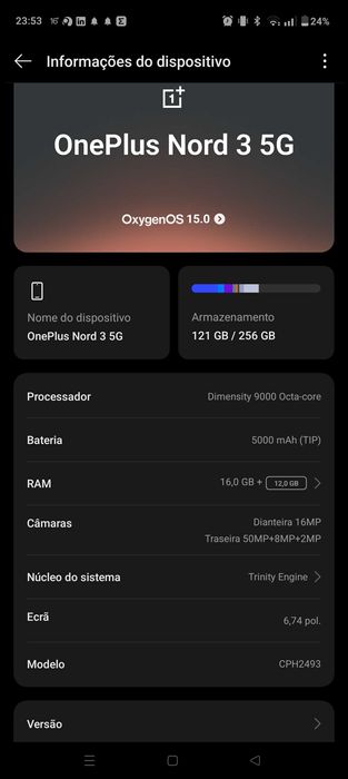 One Plus Nord 3 5g - 16 + 12GB e 256GB