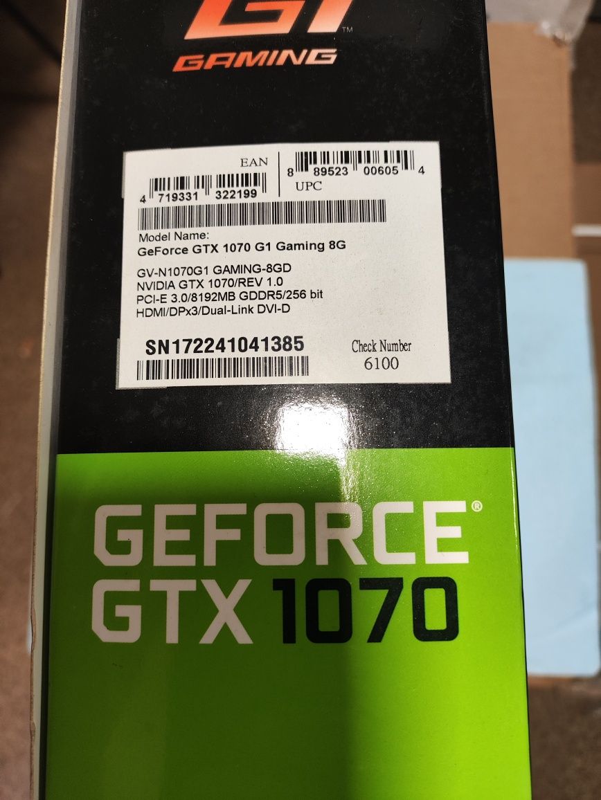 Відеокарта Gigabyte GTX 1070 Gaming G1 8Gb