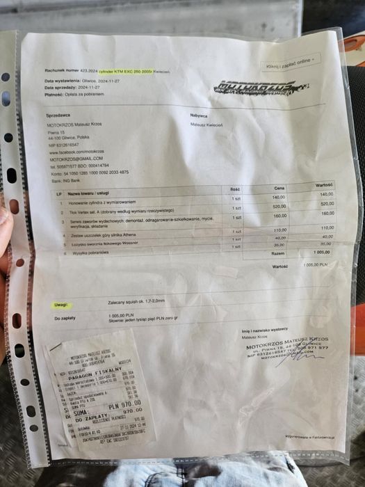 Ktm exc 250, 2005r zarejestrowany