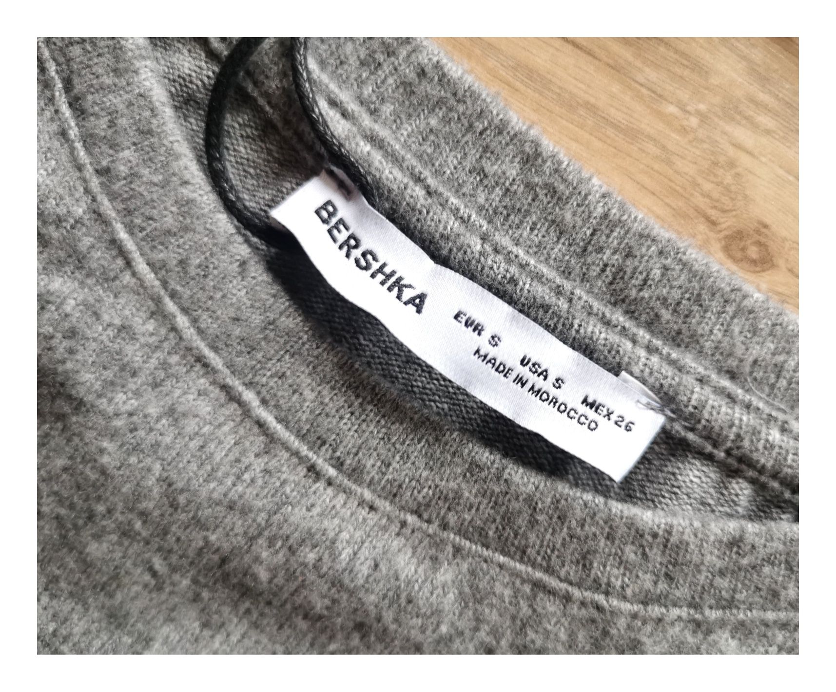 Ciepła długa sukienka Bershka (S/36) #szara #dopasowana #kobieca